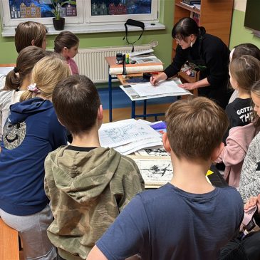 Objazdowe warsztaty plastyczne z technik graficznych w ZSP w Łące