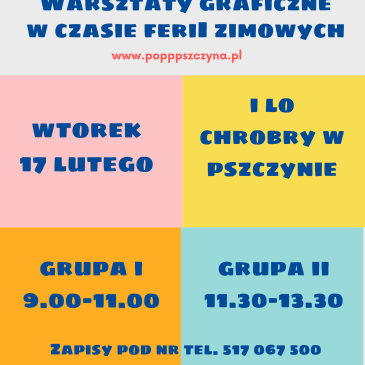 Ferie zimowe 2026 – warsztaty graficzne