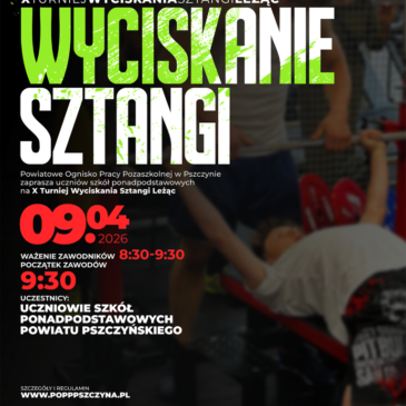 10. Turniej Wyciskania Sztangi Leżąc dla młodzieży – zaproszenie